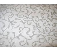 CRYSTAL Organza WEISS Stoff Glitzer RANKEN Blumen Meterware Hochzeit