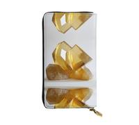 Crystal Sculpture Lange Ledergeldbörse, tragbarer Kreditkartenhalter, Münzgeldbörse mit Reißverschluss und Ausweisfach