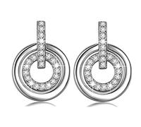 Crystalline Azuria Kristalle Weiß Rund Kreis Ohrstecker Ohrringe 18 kt Weiß Vergoldet für Damen