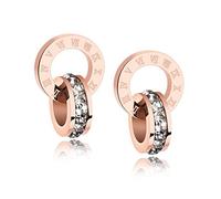 Crystalline Azuria Weiß Kristalle Rund Kreis Ohrstecker Ohrringe 18 kt Rosé Vergoldet für Damen