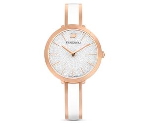 Crystalline delight Uhr, Schweizer Produktion, Metallarmband, Weiß, Roségoldfarbenes Finish OS