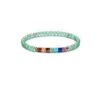 CrystalTears Grüner Aventurin Armband Damen 4mm Beads elastischer Perlenarmband mit echte Chakra Steine Reiki Talisman spirituelle Geschenke