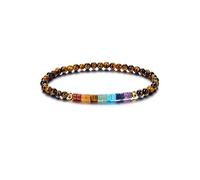CrystalTears Tigerauge Armband Damen 4mm Beads elastischer Perlenarmband mit echte Chakra Steine Reiki Talisman spirituelle Geschenke