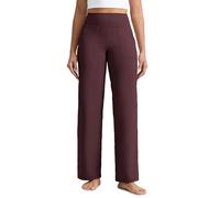 CRZ YOGA Butterlift Damen Weites Bein Hose mit Taschen - 74cm Yogahose Stretch Jogginghose Freizeithose Sporthose Reife Pflaume 38