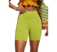 CRZ YOGA Damen Badeshorts Bauchkontrolle High Waist Schwimmshorts Sport Beach Badehose Wassersport Kurze Hose - 13cm Primelgelb 42