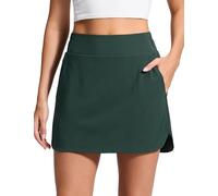 CRZ YOGA Damen High Waist Golfrock Tennisrock Hosenrock Hose Sport Rock mit Taschen Leichte Tennis Skirt Skort Sportrock Legende Grün 44