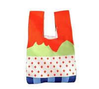 CSSHNL Knoten Handgelenktasche Mode handgemachte gestrickte Handtasche lässige Farbe Plaid Einkaufstasche wiederverwendbare Einkaufstaschen Frauen Mini Knoten Handgelenk Tasche(Cloor-04)