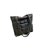 CSSHNL Puffer Tasche Trendy Soft Down Padded Shoulder Creative Puffer Tote Bag Leichte Kissen-Shopper-Tasche(Black)