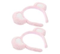 CTIRCHIU 2 Stück Flauschiges Bärenohr Haarband Leichtes Stoff Stirnband für Cosplay Party und Alltag Dekoratives Haaraccessoire für Damen