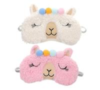 CTIRCHIU 2 Stück Schlafmaske Mit Alpaka Design Weiche Kaschmir Lichtdichte Schlafaugenmasken Für Reisen Und Ruhe Cartoon Motiv Komfortabel Für Frauen Und Männer