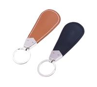 CTIRCHIU 2 Stück Teiliges Kleines Schuhanzieher Schlüsselanhänger Tragbarer Schuhlöffel aus Edelstahl und Leder Praktisches Schuhzubehör für Bequemes Anziehen von Lederschuhen und High