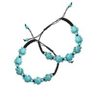 CTIRCHIU 2 Stück Türkis Armband Damen Geflochtenes Boho Schildkröten Armband Handgefertigt Einzigartiges Design Vielseitig Schmuck Geschenk