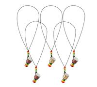 CTIRCHIU 5 Stück Teiliges Mini Afrikanische Handtrommel Halskette Anhänger Holzfarben Kreatives Design Langlebig Chic Schmuck Geschenk für Trommelliebhaber