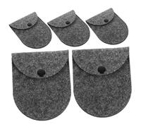 CTIRCHIU 5stücke Teiliges Filz Mini Portemonnaie Für Frauen Damen Kleine Coin Storage Bag Schlüssel Organizer Dunkelgrau Leicht Und Kompakt Für Alltag Und Geschenk