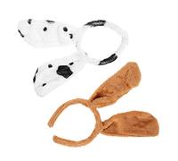 CTIRCHIU Cosplay Hundeohren Stirnband 2 Stück Plüsch Welpenohren Haarreif Braun Und Gepunktet Kinder Party Haaraccessoire Festtagsdekoration