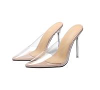 CTIRCHIU Damen High Heels Sandalen Transparent Spitz Zehen Elegante Hohe Absatz Pantoletten Sommer Slipper Größe EU 36 Modische Transparente Pumps