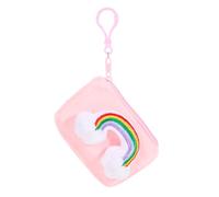 CTIRCHIU Plüsch Regenbogen Schlüsselanhänger Täschchen Münzbeutel Mini Geldbörse Für Mädchen Jahre Praktisch Weich Langlebig Tasche Dekoration Bag Pendant