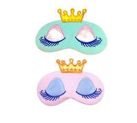 CTIRCHIU Schlafmaske Seide Frauen mit Kronen Design Augenbinde mit Langen Wimpern Leichte Plüsch Schlafmaske 2 Stück für Mädchen und Frauen