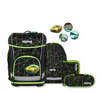 ergobag cubo light Schulranzen-Set CyBär Schwarz Grün 5-teilig 19 Liter