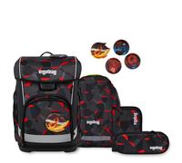 ergobag Cubo Light Schulranzen-Set TaekBärdo, 5 teilig grau rot 19 Liter 2025