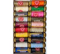 Cucirini Tre Sterne Nähgarn-Set mit 20 Spulen Drei Sterne Super 100m aus 100% mercerisierter Baumwolle in verschiedenen Farben Made in Italy