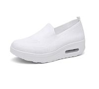 CUCKQUIC Damen-Sneaker Orthopädische Plattform Turnschuhe, Walkingschuhe,Luftkissen Anti-Rutsch-Walking-Schuhe Damen Luftkissen Leichtgewicht Atmungsaktiv Laufen White,38EU