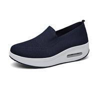 CUCKQUIC Damen-Sneaker Orthopädische Plattform Turnschuhe, Walkingschuhe,Luftkissen Anti-Rutsch-Walking-Schuhe Damen Luftkissen Leichtgewicht Atmungsaktiv Laufen Blue,37EU