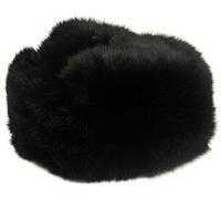 CUCUBA Unisex Russische Fellmütze Uschanka Kaninchenfell Farbe Schwarz (Größe: 61 (Size XL))