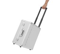 CuCummoo Pilotenkoffer mit abschließbarer und Rollen, Trolley Aluminium Alukoffer mit Teleskopstange, Aktenkoffer, Businesskoffer, Für den täglichen Geschäftseinsatz