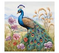 cukol cukol Pfau Kreuzstich Set Vorgedruckt, Tiere Stickvorlagen Stickbild Stickbilder Stickpackungen Stickpackung Cross Stitch Embroidery Kit Stickset Sticken Set Erwachsene Anfänger Stickerei Bilder