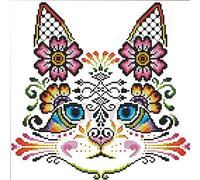 Cukol Kreuzstich Stickpackungen Vorgedruckt Set Erwachsene, Katze Stickvorlagen Stickbilder Vorgedruckt Kreuzstich Stickpackung Zum Sticken Starter Set FüR Erwachsene Kinder AnfäNger, Cross Stitch Kit