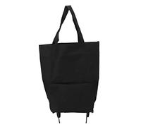 Culnflun Zusammenklappbarer Einkaufswagen, Faltbarer Einkaufswagen mit Rädern, tragbarer Einkaufswagen, Aufbewahrungstasche aus Segeltuch für Zuhause, Kofferraum, Garage, Schwarz (Schwarz)