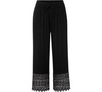 Culotte BONPRIX, Damen, Gr. 52, N-Gr, schwarz, Web, Obermaterial: 100% Viskose, loose fit, Hosen Culotte, aus Viskose, mit Spitze, loose fit, feminin (70242142-52) schwarz