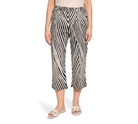 Culotte BETTY BARCLAY "Damen mit Bundfalten", Damen, Gr. 40, Normalgrößen, schwarz-weiß (schwarz, beige), Leinenmischung, Obermaterial: 55% Leinen, 45% Viskose, straight fit 3/4-Länge, Hosen Culotte (