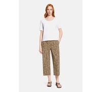 Culotte BETTY BARCLAY "Damen mit Bundfalten", Damen, Gr. 48, Normalgrößen, braun (beige, khaki), Obermaterial: 94% Polyester, 6% Elasthan, straight fit 3/4-Länge, Hosen Culotte (86517410-48) beige, kh