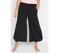Culotte BONPRIX, Damen, Gr. 40/42 (M), N-Gr, schwarz, Obermaterial: 64% Polyester, 32% Viskose, 4% Elasthan, loose fit, Hosen Culotte, mit breitem Komfortbund, lockere Passform, extraweite Beine (6168