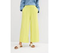Culotte BONPRIX, Damen, Gr. 44/46 (L), N-Gr, gelb (zitrusgelb), Obermaterial: 95% Viskose, 5% Elasthan, loose fit, Hosen Culotte, lockere Passform, aus Viskose und Elasthan, 7/8-Länge (10871738-44) zi