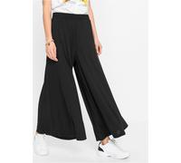 Culotte BONPRIX "Jersey-Culotte mit weitem Bein", Damen, Gr. 48/50 (XL), N-Gr, schwarz, Obermaterial: 70% Modal, 30% Polyester, loose fit, Hosen Culotte, aus Modal und Polyester, Loose fit Passform, w