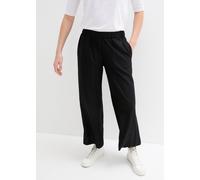 Culotte BONPRIX "Weite Culotte aus nachhaltiger Viskose", Damen, Gr. 48, N-Gr, schwarz, Web, Obermaterial: 100% Viskose, unifarben, loose fit lang, Hosen Culotte, aus Viskose, mit elastischem Bund, Lo