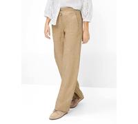 Culotte BRAX "Style FARINA", Damen, Gr. 42L (84), Langgrößen, beige, Web, 100% Leinen, Hosen Culotte (74199269-84) beige