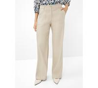Culotte BRAX "Style MAINE", Damen, Gr. 38, Normalgrößen, beige (hellbeige), Web, 59% Leinen, 19% Baumwolle, 19% Viskose, 3% Elasthan, Hosen Culotte (96912042-38) hellbeige