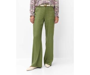 Culotte BRAX "Style MAINE", Damen, Gr. 42K (21), Kurzgrößen, grün, Web, 59% Leinen, 19% Baumwolle, 19% Viskose, 3% Elasthan, Hosen Culotte (99070346-21) grün