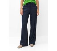 Culotte BRAX "Style MAINE", Damen, Gr. 44K (22), Kurzgrößen, dunkelblau, Web, 59% Leinen, 19% Baumwolle, 19% Viskose, 3% Elasthan, Hosen Culotte (72936936-22) dunkelblau