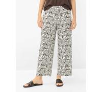Culotte BRAX "Style MAINE S", Damen, Gr. 36, Normalgrößen, schwarz-weiß (dunkelbraun), Web, 67% Leinen, 30% Baumwolle, 3% Elasthan, Hosen Culotte (57919254-36) dunkelbraun