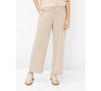 Culotte BRAX "Style MAINE S", Damen, Gr. 48K (24), Kurzgrößen, beige (hellbraun), Web, 64% Leinen, 33% Baumwolle, 3% Elasthan, Hosen Culotte (49362802-24) hellbraun