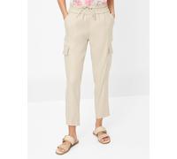 Culotte BRAX "Style MONA S", Damen, Gr. 38K (19), Kurzgrößen, beige, 59% Leinen, 19% Baumwolle, 19% Viskose, 3% Elasthan, Hosen (95848608-19) beige