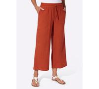 Culotte CASUAL LOOKS, Damen, Gr. 52, Normalgrößen, rot (rostrot), 100% Baumwolle, unifarben, 7/8-Länge, Hosen Culotte (95294665-52) rostrot