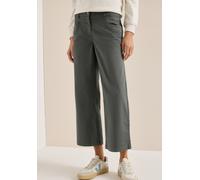 Culotte CECIL, Damen, Gr. 33, Länge 26, grau (clear khaki), Web, 96% Baumwolle, 4% Elasthan, unifarben, loose fit knöchelfrei, Hosen Culotte, High Waist (36385744-33) clear khaki