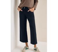 Culotte CECIL, Damen, Gr. 33, Länge 26, schwarz (universal blau), Web, 96% Baumwolle, 4% Elasthan, unifarben, loose fit knöchelfrei, Hosen Culotte, High Waist (27841259-33) universal blau