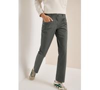 Culotte CECIL, Damen, Gr. 34, Länge 30, grau (clear khaki), Web, 96% Baumwolle, 4% Elasthan, unifarben, slim fit knöchelfrei, Hosen Culotte, High Waist (38408419-34) clear khaki